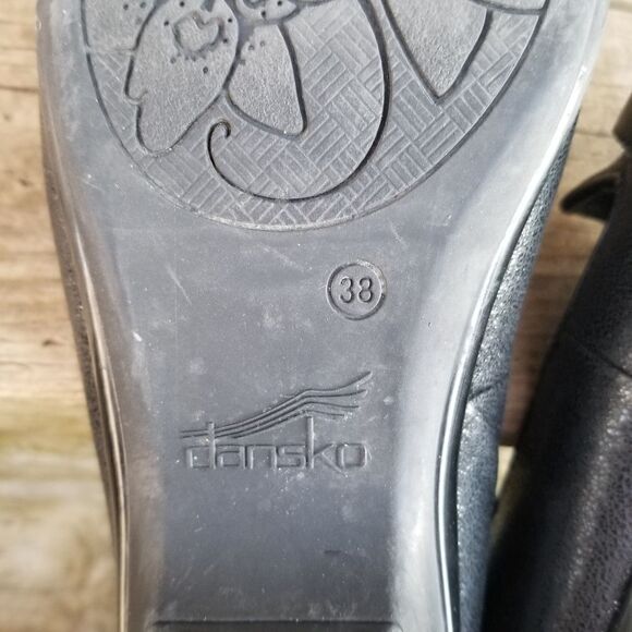 Dansko Olena Black Crackled Suede Leather Comfort Comfy Flats 38 - Picture 3 of 12